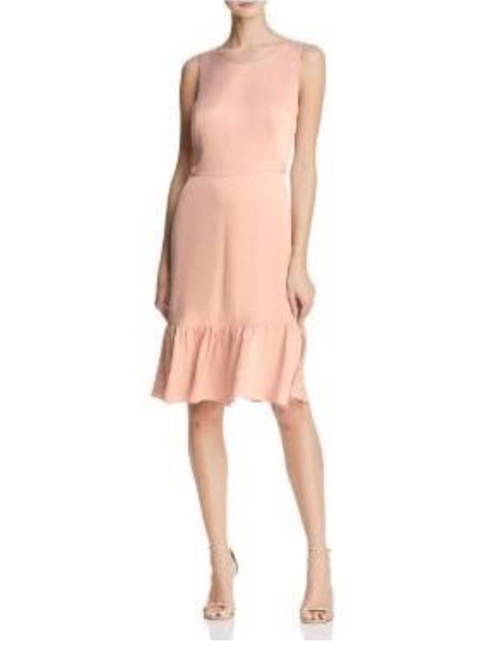 Nanette Lepore Blush Pink Sleeveless Ruffle Hem Midi Dress Size 14 NWT